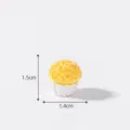 Miniature yellow resin cake bun figurine DIY craft dollhouse accessory 1.5x1.4cm - No. 15 Pineapple Bun