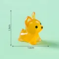 Mini yellow luminous puppy figurine resin dog miniature desktop DIY decoration 1.9x1.6cm - Orange