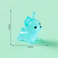 Mini statuetta di cane in resina blu traslucida, affascinante ornamento da scrivania in miniatura. - 4# Blu
