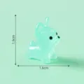 Luminous puppy resin miniature figurine, cute micro landscape desktop decoration, 1.9x1.6cm - 8# Light Green