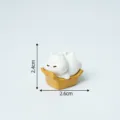 Mini statuetta gatto bianco carino resina soprammobile scrivania miniatura decoro - 1# Posizione sdraiata
