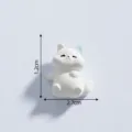 Mini statuetta gatto bianco miniatura resina casa bambole DIY accessorio decoro 1.2cm - 4# Posizione dormiente