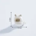 Mini gatto bianco in ceramica, grazioso ornamento da scrivania, decorazione compatta. - 11# Posa seduta