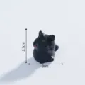 Miniatura statuetta gatto nero, simpatico ornamento da scrivania in resina, altezza 2.3cm. - 12# Gatto nero