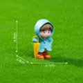 Cute resin rain coat boy girl figurine miniature landscape DIY desktop car decoration ornament - No. 2 Blue Boy / Cute Raincoat Couple