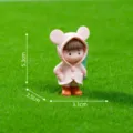 Cute mouse ears raincoat doll micro landscape ornament car desktop DIY decoration figurine - No. 3 Pink Girl / Cute Raincoat Couple
