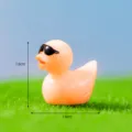 Figurine miniature de canard jaune en résine avec lunettes de soleil pour jardin de mousse - Orange N° 1