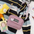 Bolso bandolera de lona estilo Harajuku para mujer, lindo bolso casual para estudiantes. - Rosa