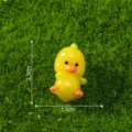 Miniature resin yellow duckling figurine ornament for micro landscape DIY fairy garden decor - 4# Lying Duck