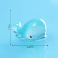 Cute blue whale mini resin figurine, micro landscape aquarium DIY ornament 2.8x1.7cm - Sperm Whale / Light Blue
