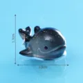 Cute miniature whale figurine for aquarium landscaping and DIY micro landscape decor. - Killer Whale / Black