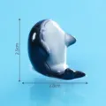 Miniature killer whale figurine resin ornament for aquarium fish tank DIY landscape decor. - Sitting Killer Whale / Black and White