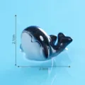 Mini resin killer whale figurine for fish tank aquarium landscape DIY decor 2.1x2.9cm - Looking Up Killer Whale / Black and White