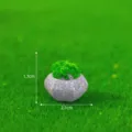 Miniature moss potted plant micro landscape DIY ornament grey stone flowerpot decor 1.7x2.1cm - No. 8 - Polygon Grass Stand
