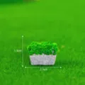 Miniature green moss potted plant grey stone finish micro landscape garden decor accessory - No. 12 - Small Rectangular Grass Platform