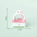 Miniatura tocador rosa orejas de conejo modelo casa de muñecas accesorio DIY bonito - Tocador n.º 16 / Habitación linda
