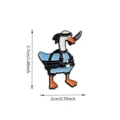 Cute tactical goose enamel pin metal badge funny backpack jacket clothing accessory. - Funny Tactical Goose with Knife Style (E13-5-436)