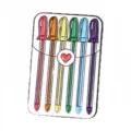 Rainbow pen metal enamel pin cartoon stationery brooch badge for backpack clothes accessories - Rainbow Pencil (D10-3-132)