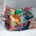Orange Silk Scarf Jungle Animal Print Luxury Twill Square Scarf Variant Style A. - 90x90cm / Green