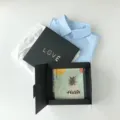 Elegant silk square scarf gift box set with beautiful pineapple pattern for special occasions. - Black LOVE