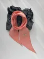 Roze linnen lange sjaal lint voor vrouwen, elegante minimalistische nek sjaal accessoire. - 116x8cm (E101) / Roze