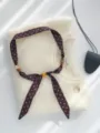 Retro gepunktete Seidenschal Halskette mit Holzperlen, elegantes Pulloverketten Zubehör. - Gepunkteter Kaffee
