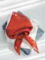 Korean solid color chiffon scarf breathable lightweight neckerchief for women stylish accessory - Burgundy