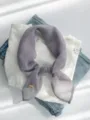 Soft sheer solid color chiffon scarf, breathable elegant neckerchief for stylish daily wear. - Gray