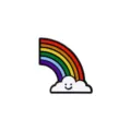 Cute rainbow and smiling cloud enamel brooch pin, stylish alloy badge for clothes or bags. - Smiley Rainbow Brooch (F10-6-1084)