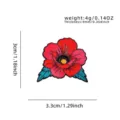 Detailed view of retro color-blocking red flower alloy brooch, American tattoo style badge. - American Tattoo Red Flower Style (E14-2-480)