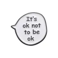 Niche speech bubble enamel brooch with motivational text design for clothes decoration and pins. - White Background Black Border (C14-3-393)