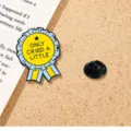 Cartoon motivational enamel pin brooch with English text, alloy badge clothing accessory. - Only Cried A Little Style (A18-1-723)
