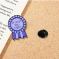 Purple enamel pin with motivational text ribbon badge brooch for clothes hat bags accessories - At Least You Tried Style (A18-1-727)