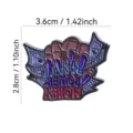 Trendy metal enamel brooch badge with gesture design and stylish letter print, 3.6x2.8cm. - Obtained Gesture