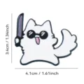 Broche chat cool dessin animé mignon avec couteau et lunettes pour décoration mode. - Chien 3