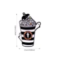 Detailed close-up of Halloween ghost coffee cup enamel pin showcasing exquisite craftsmanship. - Ghost Latte