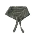 Classic black and white striped knitted scarf, versatile winter neck warmer for women. - Black