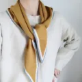Bufanda de punto amarillo mostaza mujer otoño invierno estilo coreano chal de moda versátil. - 130x35cm / Amarillo