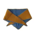 Bufanda triangular de punto para mujer, pañuelo de invierno cálido bicolor y elegante. - 98x24cm / Amarillo