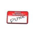 Spilla smaltata divertente con testo Hello my name is PUNK spilla decorativa in metallo - Stile Targhetta Nome (D15-1-556)