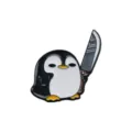 Simpatico pinguino divertente con coltello spilla metallo smaltato cartoon per zaino vestiti - Stile Pinguino con Coltello (D15-1-551)
