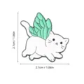 Cute white cat enamel pin with green fairy wings butterfly brooch metal badge clothing accessory - Green Wing White Cat / Butterfly Cat C
