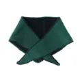 Bufanda triangular de punto verde oscuro para mujer, cuello térmico de invierno de doble faz. - 98x24cm / Verde