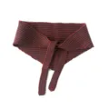 Knit striped scarf for women autumn winter warm fashion cute stylish multi-functional neckerchief - Burgundy