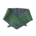 Bufanda triangular tejida para mujer, pañuelo de cuello cálido de doble cara liso. - 98x24cm / Cian
