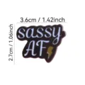 Metal enamel pin badge with sassy AF text and lightning design, stylish clothing accessory. - Lightning Letters (Sassy AF)