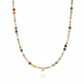 Collana con perline colorate in stile bohémien e ciondolo con lettera A dorata donna - Lettera A (NE0446 A)