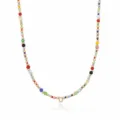 Collana di perline colorate boho con ciondolo lettera D gioiello di moda dettaglio. - Lettera D (NE0446 D)