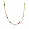 Bohemian colorful beaded necklace with gold metal beads and letter H pendant design - Letter H (NE0446 H)