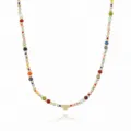 Boho colorful seed bead necklace with gold beads and letter M pendant for women chic jewelry - Letter M (NE0446 M)